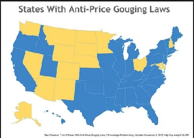 States with Anti-Gouging laws (in blue)